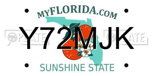Y72MJK Florida License Plate