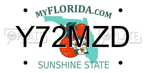 Y72MZD Florida License Plate
