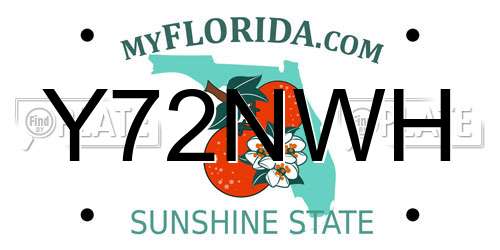 Y72NWH Florida License Plate