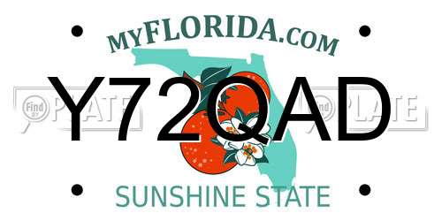 Y72QAD Florida License Plate