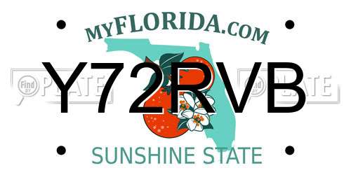 Y72RVB Florida License Plate