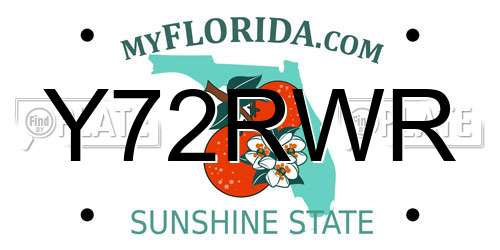 Y72RWR Florida License Plate