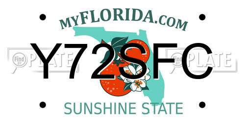 Y72SFC Florida License Plate