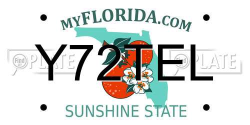 Y72TEL Florida License Plate