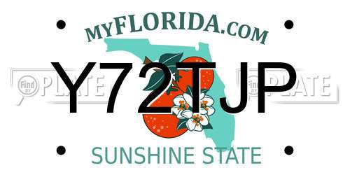 Y72TJP Florida License Plate