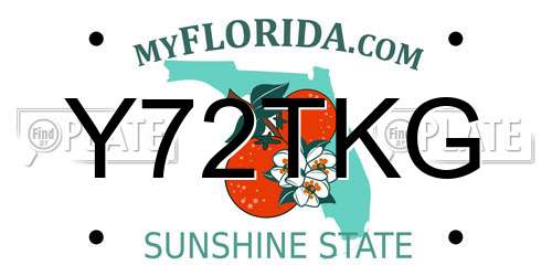 Y72TKG Florida License Plate
