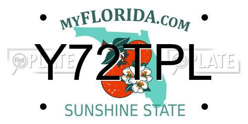 Y72TPL Florida License Plate