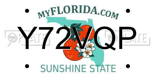 Y72VQP Florida License Plate