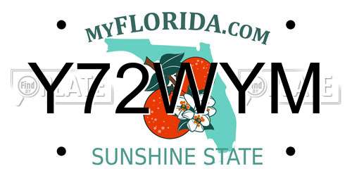 Y72WYM Florida License Plate