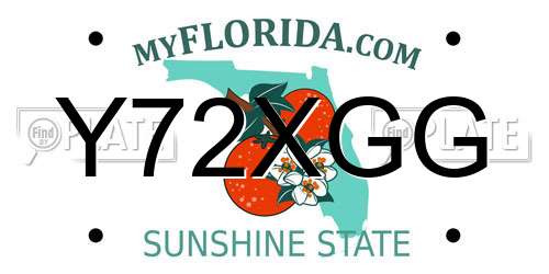 Y72XGG Florida License Plate
