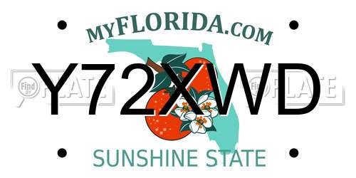 Y72XWD Florida License Plate