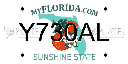 Y730AL Florida License Plate