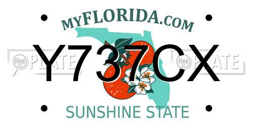 Y737CX Florida License Plate