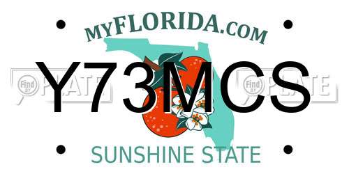 Y73MCS Florida License Plate
