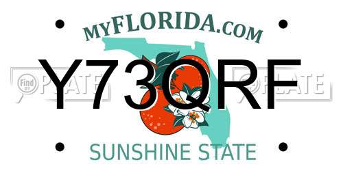 Y73QRF Florida License Plate