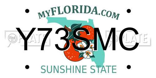 Y73SMC Florida License Plate