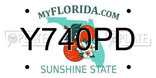 Y740PD Florida License Plate