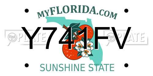 Y741FV Florida License Plate