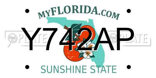 Y742AP Florida License Plate