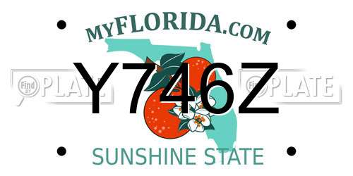 Y746Z Florida License Plate