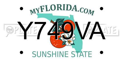 Y749VA Florida License Plate
