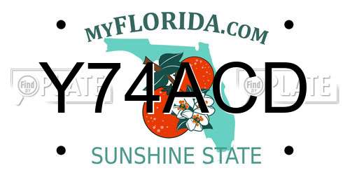Y74ACD Florida License Plate