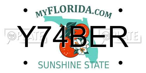 Y74BER Florida License Plate