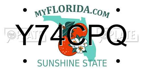 Y74CPQ Florida License Plate
