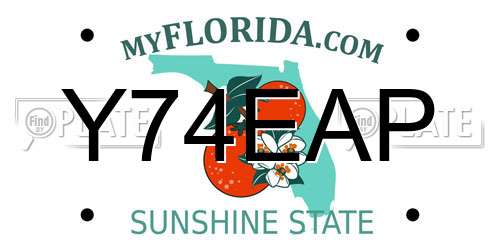 Y74EAP Florida License Plate