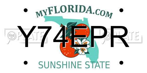 Y74EPR Florida License Plate