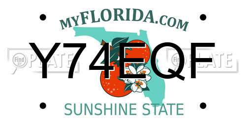 Y74EQF Florida License Plate