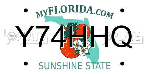 Y74HHQ Florida License Plate