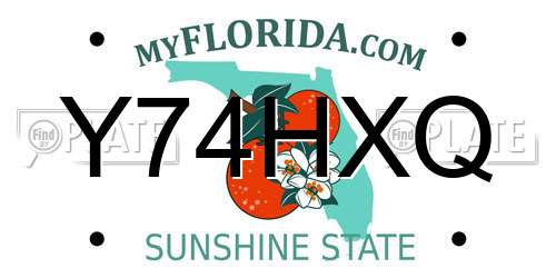 Y74HXQ Florida License Plate