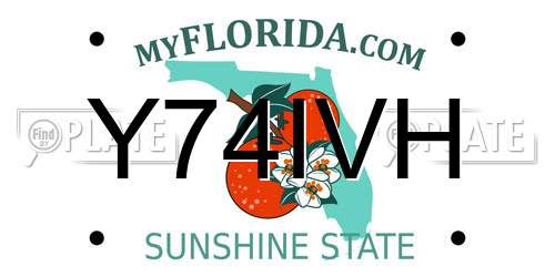 Y74IVH Florida License Plate