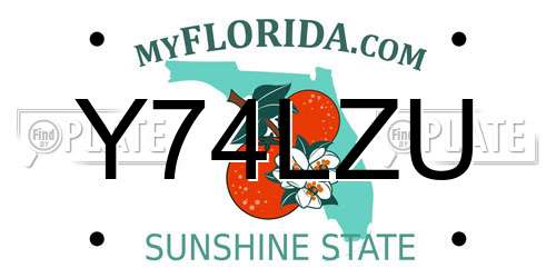 Y74LZU Florida License Plate