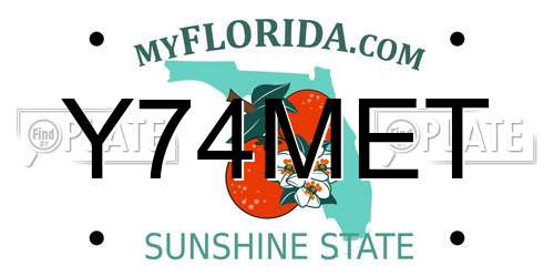 Y74MET Florida License Plate