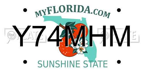 Y74MHM Florida License Plate