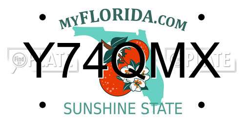 Y74QMX Florida License Plate