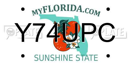 Y74UPC Florida License Plate