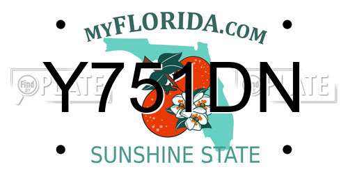 Y751DN Florida License Plate