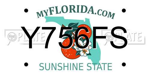 Y756FS Florida License Plate