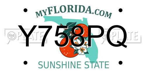 Y758PQ Florida License Plate