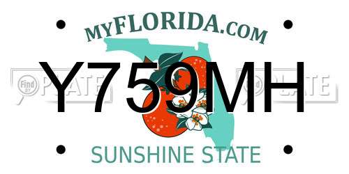 Y759MH Florida License Plate