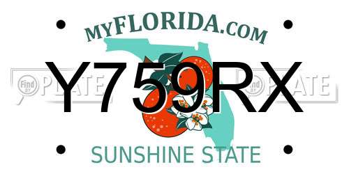 Y759RX Florida License Plate
