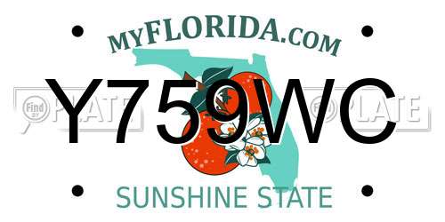 Y759WC Florida License Plate