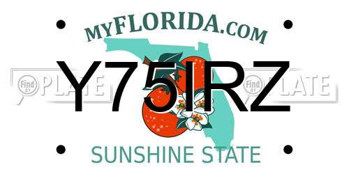 Y75IRZ Florida License Plate