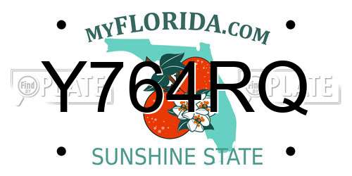 Y764RQ Florida License Plate