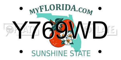 Y769WD Florida License Plate