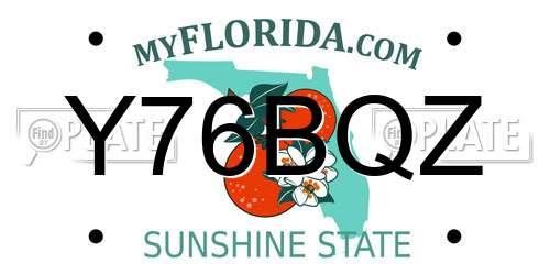 Y76BQZ Florida License Plate
