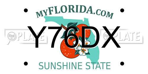 Y76DX Florida License Plate